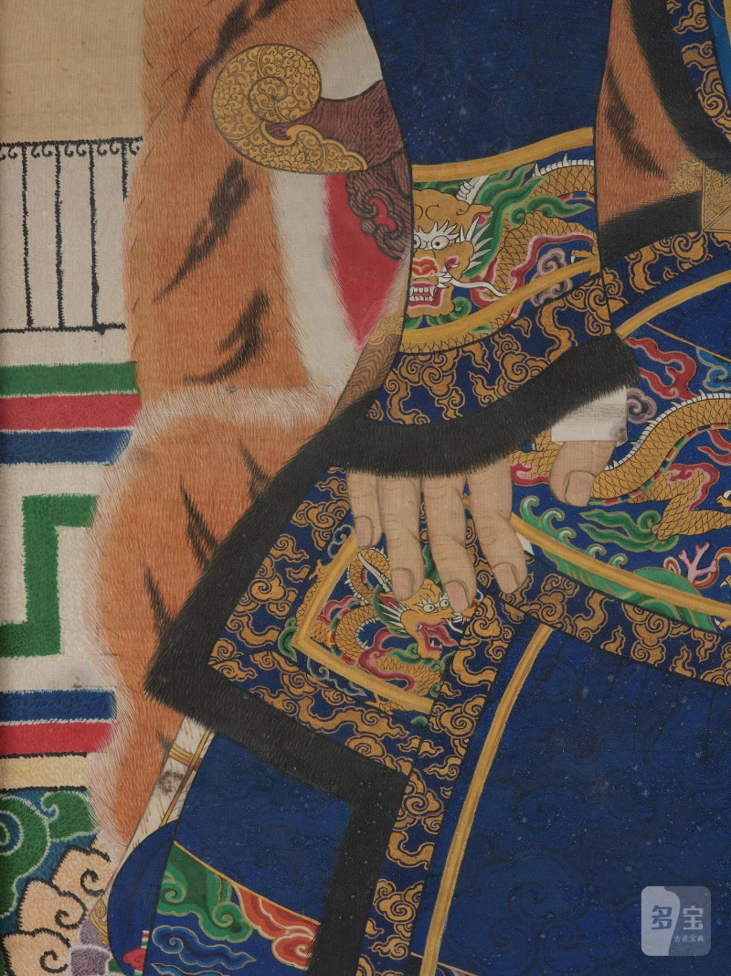 An Ancestral painting of a Manchu bannerman, - 图6